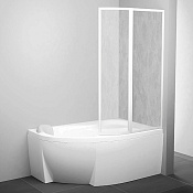 Ravak VSK2 Supernova Шторка на ванну правая 93,5x150h см, прозрачное стекло, цвет: белый 76P8010041