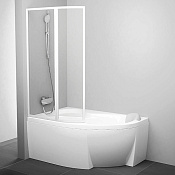 Ravak VSK2 Supernova Шторка на ванну левая 93,5x150h см, прозрачное стекло 3 мм, цвет: белый 76L80100Z1