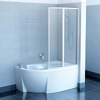 Ravak VSK2 Supernova Шторка на ванну правая 93,5x150h см, прозрачное стекло 3 мм, цвет: белый 76P80100Z1