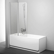 Ravak CVS2 Шторка на ванну левая 99x150h см, прозрачное стекло 6 мм, цвет: сатин 7QLA0U00Z1