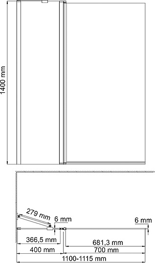 Шторка на ванну Wasserkraft Berkel 48P02-110