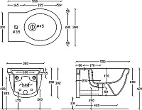 Galassia Ethos Биде подвесное 38х55 см, с переливом, цвет: белый глянцевый 8440M