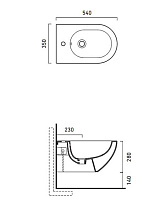 Catalano Sfera Биде подвесное 35x54 см, 1 отв., с переливом, покр. Cataglaze, цвет: белый глянцевый 1BSF5400