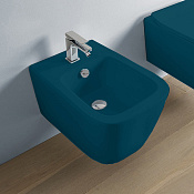 ArtCeram A16 Биде подвесное 36x52 см, 1 отверстие, с переливом, с креплениями, цвет: petrolio ASB001 42 00