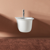 ArtCeram Chic Биде подвесное 38x53 см, 1 отверстие, с переливом, с креплениями, цвет: matt white CHB001 05 00