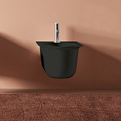 ArtCeram Chic Биде подвесное 38x53 см, 1 отверстие, с переливом, с креплениями, цвет: matt black CHB001 17 00