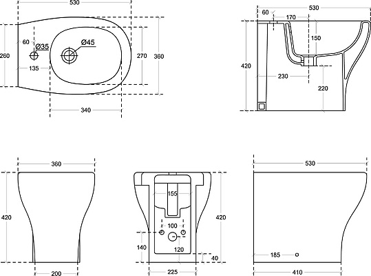 Galassia Eden Биде напольное, цвет: белый 7214