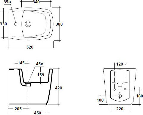 Galassia Sa02 Биде напольное, цвет: белый 8960