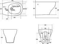 Galassia Eden Биде подвесное 36х53 см, с переливом, цвет: белый глянцевый 7216