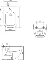 Galassia Plus Design Биде подвесное 35х55 см, с переливом, цвет: белый глянцевый 6112