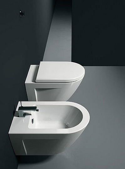 GSI Norm Биде подвесное с 1 отверстием под смеситель и переливом, без крепежа, цвет: белый глянцевый 8665111