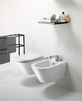 GSI Norm Биде подвесное с 1 отверстием под смеситель и переливом, без крепежа, цвет: белый глянцевый 8665111