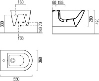 GSI Norm Биде подвесное с 1 отверстием под смеситель и переливом, без крепежа, цвет: белый глянцевый 8665111