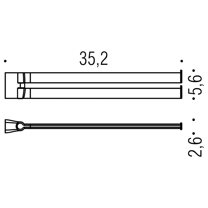 Colombo Design Trenta Полотенцедержатель 35,2 см, подвесной, двойной, цвет: matt graphite B3012.GM