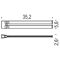 Colombo Design Trenta Полотенцедержатель 35,2 см, подвесной, двойной, цвет: matt graphite B3012.GM