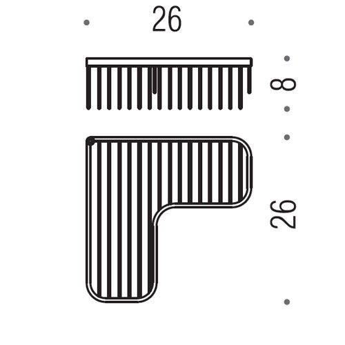 Colombo Design Angolari Угловая полочка, подвесная, цвет: chrome B9611.CR