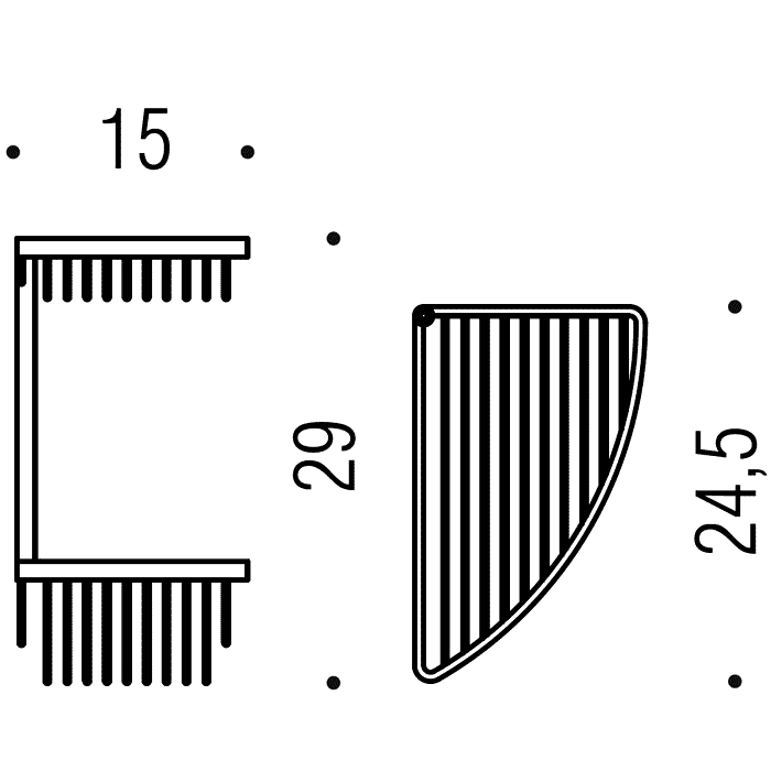 Colombo Design Angolari Двойная полочка, подвесная, цвет: chrome B9612.CR
