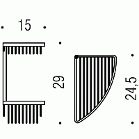 Colombo Design Angolari Двойная полочка, подвесная, цвет: chrome B9612.CR