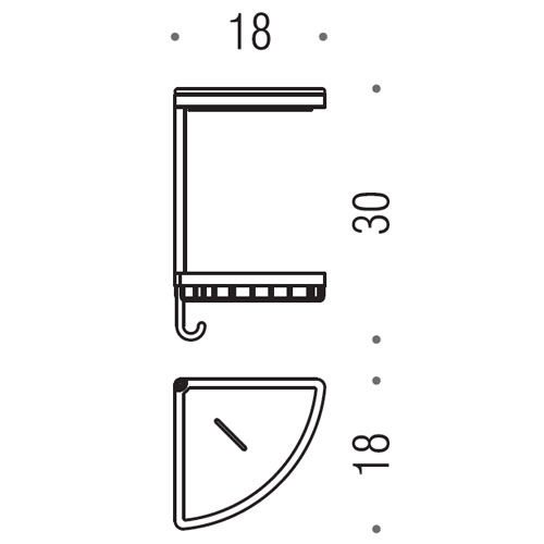 Colombo Design Angolari Полочка-решетка угловая, подвесная, цвет: chrome B9601.CR-CBL