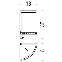 Colombo Design Angolari Полочка-решетка угловая, подвесная, цвет: chrome B9601.CR-CBL