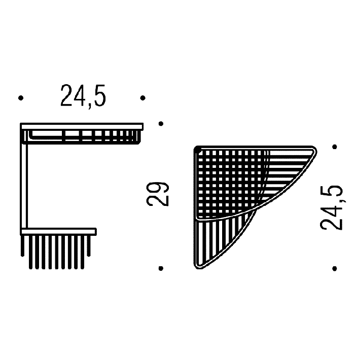 Colombo Design Angolari Двойная угловая полочка, подвесная, цвет: chrome B9609.CR