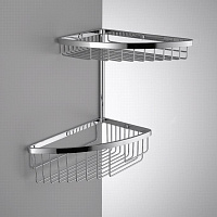 Colombo Design Angolari Двойная угловая полочка, подвесная, цвет: chrome B9609.CR