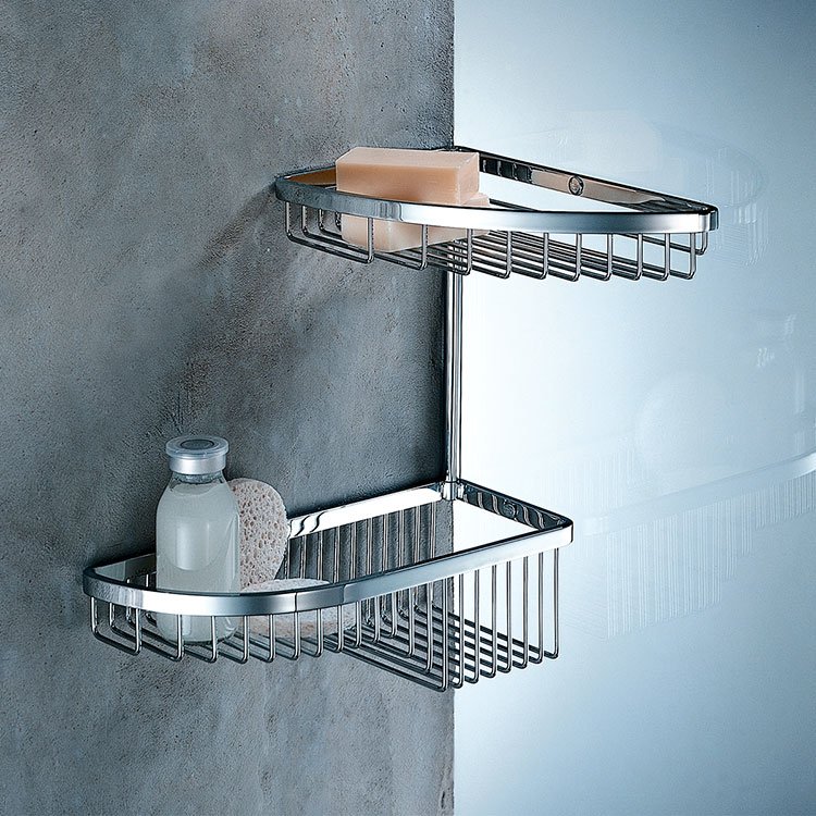 Colombo Design Angolari Двойная угловая полочка, подвесная, цвет: chrome B9607.CR