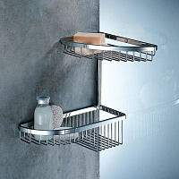 Colombo Design Angolari Двойная угловая полочка, подвесная, цвет: chrome B9607.CR