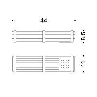Colombo Design Angolari Полка металлическая 44х11 см, подвесная, цвет: stainless steel B9633.HPS1