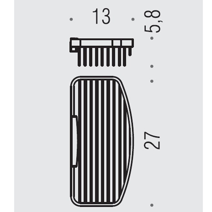 Colombo Design Angolari Полка металлическая, 27х13хh5,8 см, подвесная, цвет: chrome B9647.CR