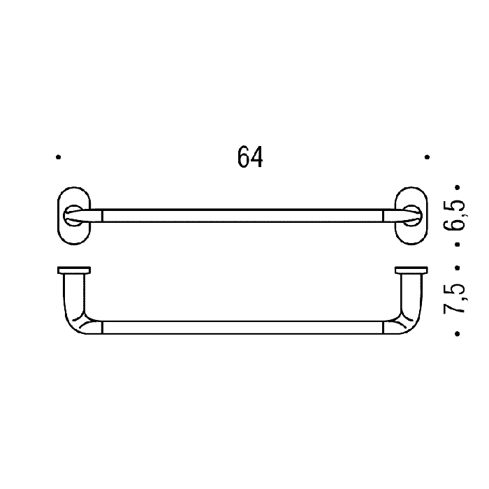 Colombo Design Bart Полотенцедержатель 65 см, подвесной, цвет: chrome B2211
