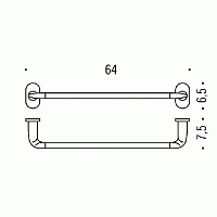 Colombo Design Bart Полотенцедержатель 65 см, подвесной, цвет: chrome B2211