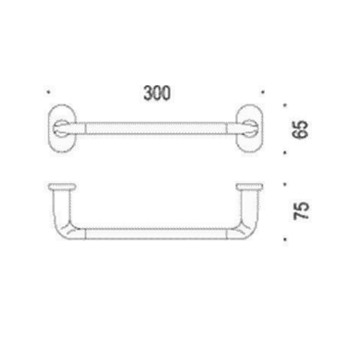 Colombo Design Bart Полотенцедержатель, 30 см, подвесной, цвет: хром B2209