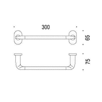 Colombo Design Bart Полотенцедержатель, 30 см, подвесной, цвет: хром B2209