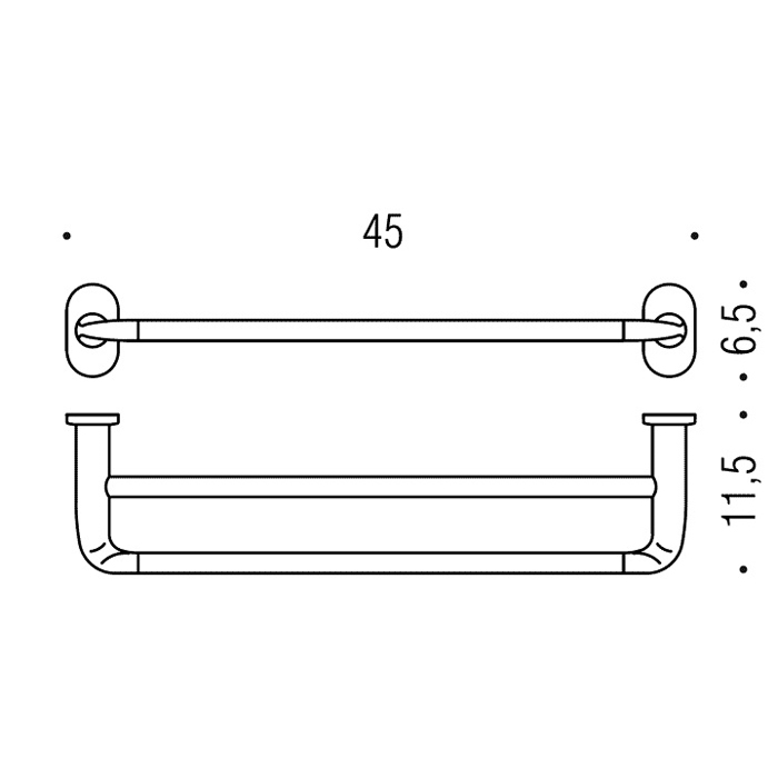 Colombo Design Bart Полотенцедержатель двойной 45 см, подвесной, цвет: chrome B2288