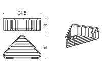Colombo Design Basic Угловая металлическая полочка, подвесная, цвет: chrome B2733.CR
