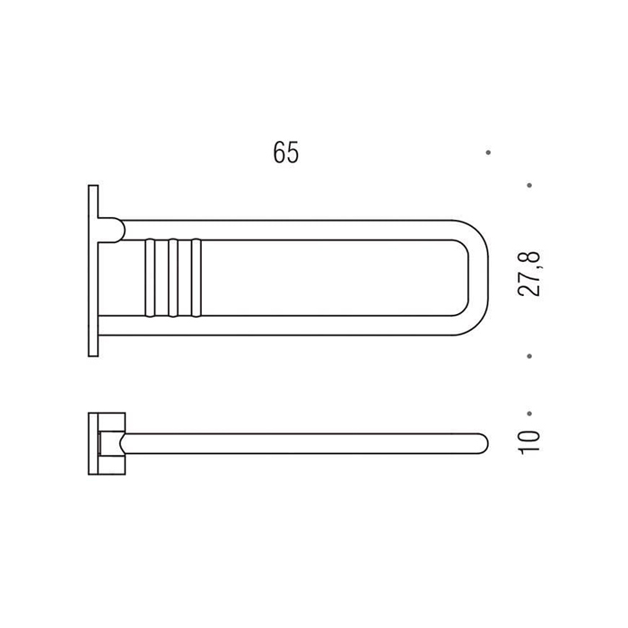 Colombo Design Complementi Поручень для ванны, подвесной  65 см, цвет: chrome B9727.CR