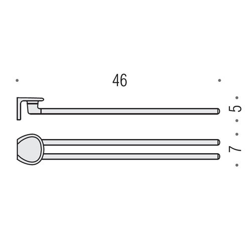 Colombo Design Khala Полотенцедержатель двойной 46 см, подвесной, цвет: chrome B1813.CR