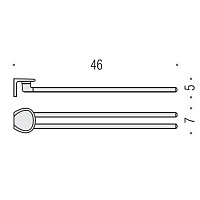 Colombo Design Khala Полотенцедержатель двойной 46 см, подвесной, цвет: chrome B1813.CR