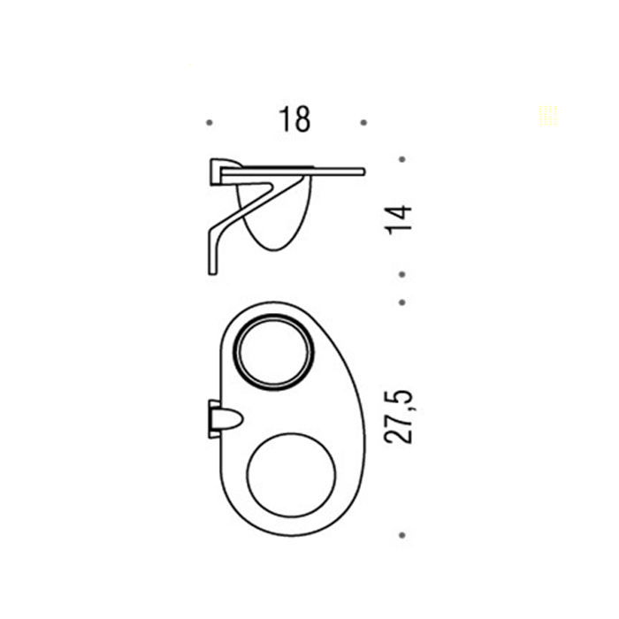 Colombo Design Khala Мыльница подвесная со стеклянной чашей, латунь, цвет: chrome B1804