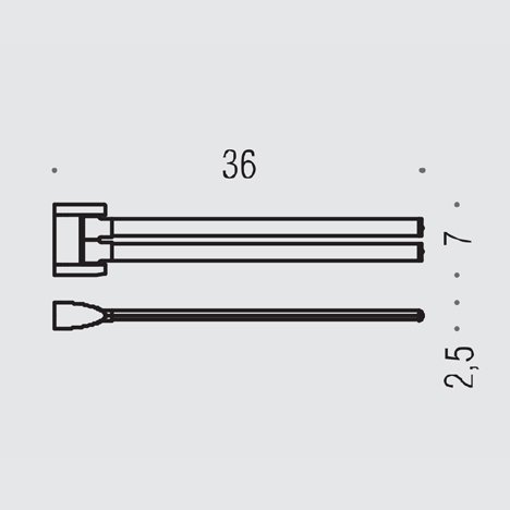 Colombo Design Link Полотенцедержатель двойной 36 см, подвесной, цвет: chrome B2413.CR