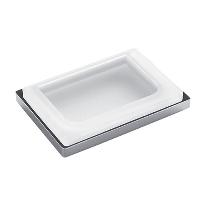 Colombo Design Look Мыльница настольная со стеклянной чашей, латунь, цвет: chrome B1640.RRO