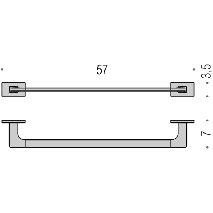 Colombo Design Look Полотенцедержатель 57 см, подвесной, цвет: matt white B1610.BM