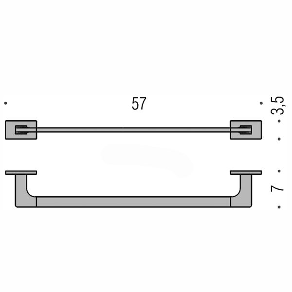 Colombo Design Look Полотенцедержатель 57 см, подвесной, цвет: chrome B1610.CR