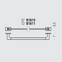 Colombo Design Look Полотенцедержатель 57 см, подвесной, цвет: matt black B1610.NM