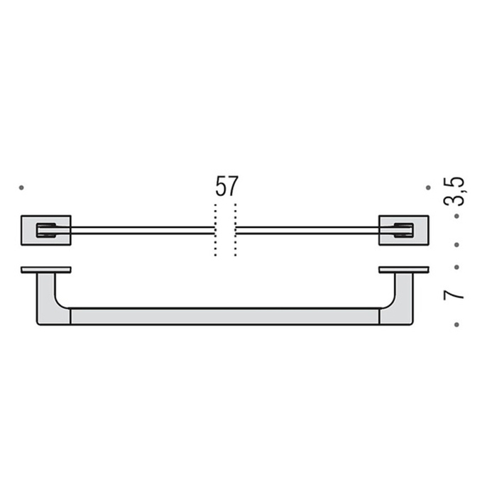 Colombo Design Look Полотенцедержатель 57 см, подвесной, цвет: chrome B1610.RRO
