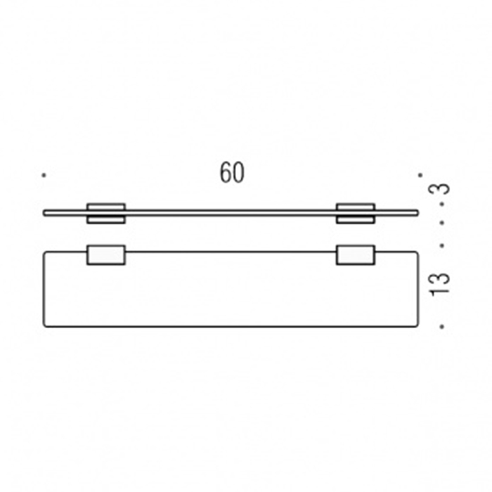 Colombo Design Look Полочка стеклянная 60x13 см, подвесная, стекло матовое, цвет: chrome B1616.RRO