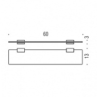 Colombo Design Look Полочка стеклянная 60x13 см, подвесная, стекло матовое, цвет: chrome B1616.RRO