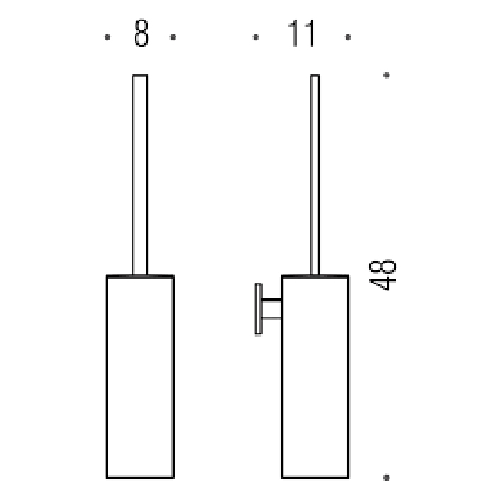 Colombo Design Look Ершик для унитаза подвесной, с латунной колбой, цвет: matt white B1607.BM