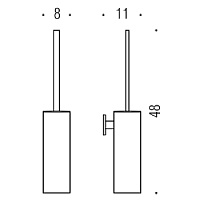 Colombo Design Look Ершик для унитаза подвесной, с латунной колбой, цвет: matt white B1607.BM